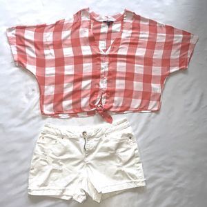 Womens Express Crop Top Size Medium With Shorts Size 10